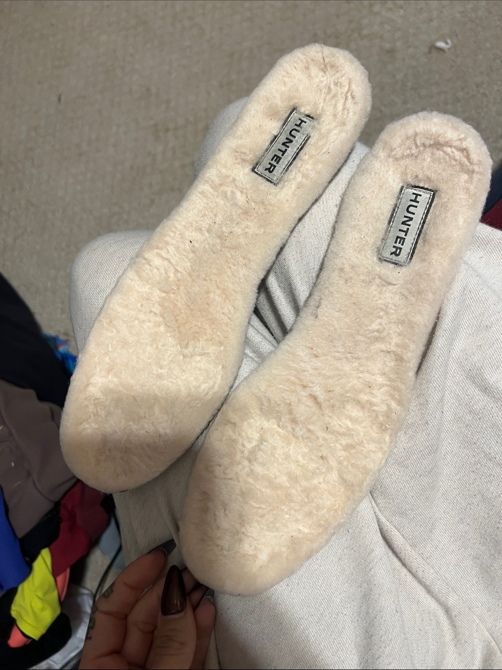 Hunter Plush Cream Faux-Shearling insoles